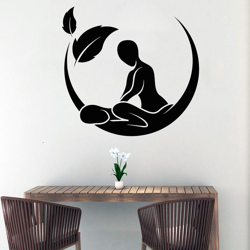Muurtattoo Massage Salon Spa Schoonheid Gezondheid Therapie Interieur Decoratie Deur Raam Vinyl Stickers Waterdicht Kunstbehang