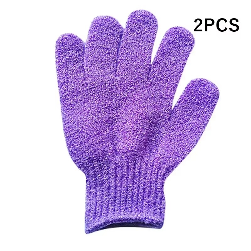 Guantes exfoliantes, esponja de baño para el cuerpo, eliminador de piel muerta, cepillo de ducha para baño, masajeador, exfoliante, baño mágico, 2 uds.: Rosa