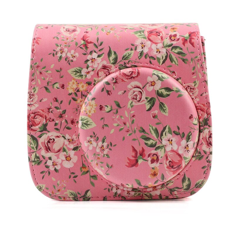 Voor Fujifilm Instax Mini 8 9 Camera Protector Canvas Pouch Instant Film Camera Accessoires, Schouderriem Camera Tas: Rose Pink