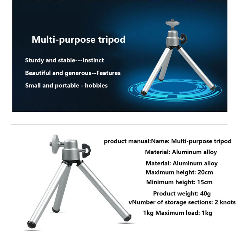 Mini Tripod Portable Mini Flexible Tripod Extendable Stand For DSLR SLR Camera CellPhone Camera Photography Tripod Desktop