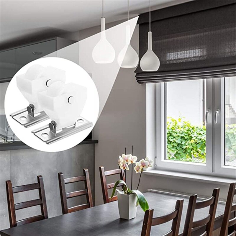 4Pcs Drapery Hardware Cord Pulleys Window Blind Lock for Roman Pleated Shade Roller Shutter Replacement Accessories Home 29EA