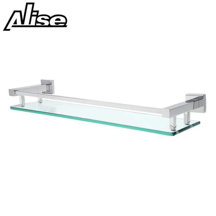 Alise SUS 304 Stainless Steel Bathroom Shelves Shower Glass Shelf Wall Mount Shower Caddy: Polished Chrome