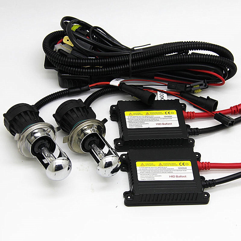 Xenon H4 HID Kit 55W h4 9007 9004 H13 xenon birne Für Auto Scheinwerfer DC 55W Silm HID h4 bi xenon Ballast 4300K 6000K 8000K