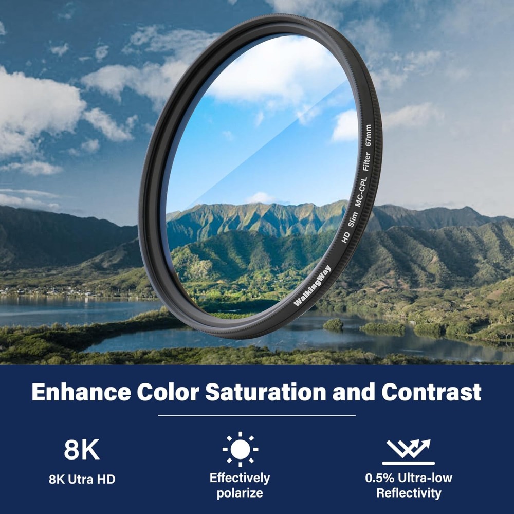 Walkingway-filtro de lente de cámara CPL, lente Polarizador Circular multicapa, óptica ultrafina, 37mm, 39mm, 43mm, 52mm, 58mm, 62mm, 67mm, 77mm