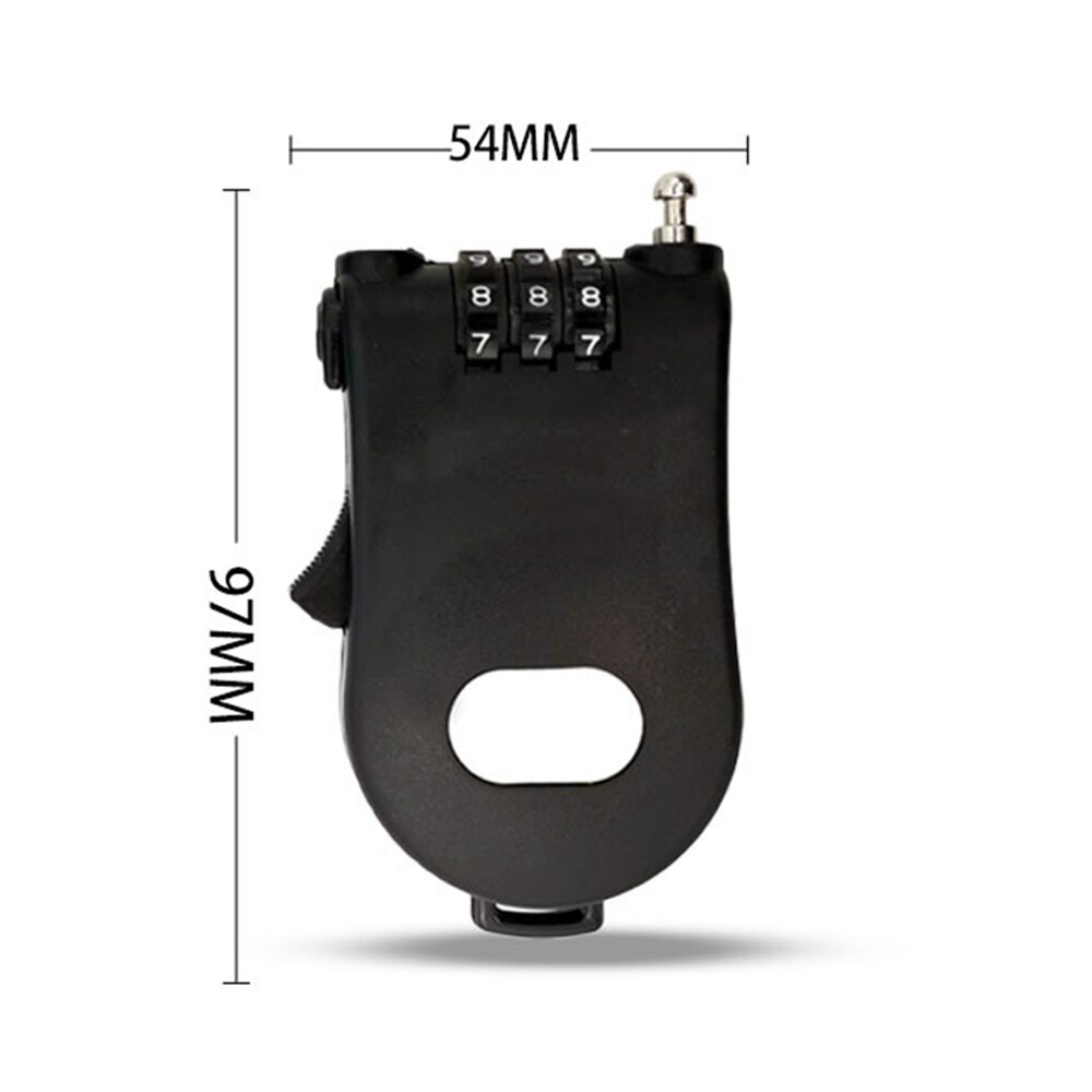 3 Digit Security Code Fiets Kabel Lock Wachtwoord Lange Roller Kinderwagen Hangslot Touw Fiets Mini Uitschuifbare Draad Anti Diefstal Accessoires: Default Title