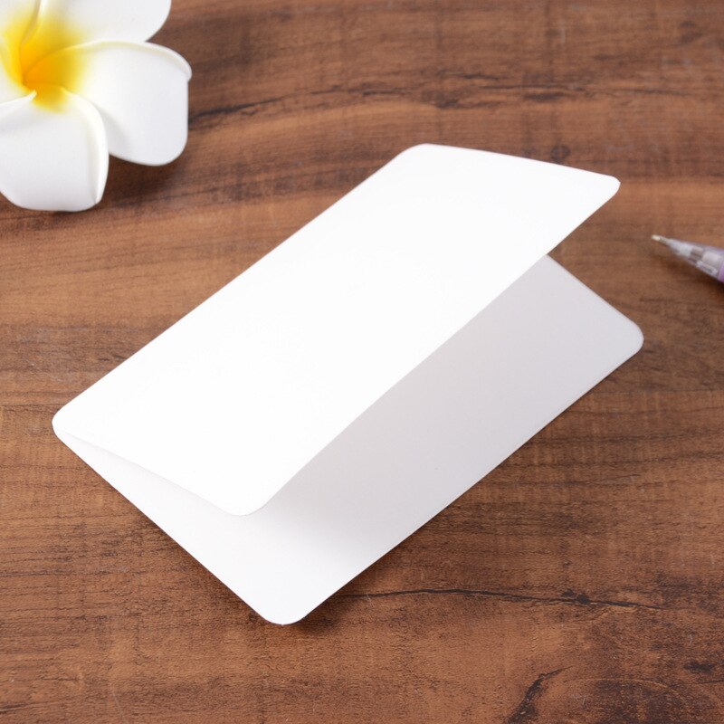 5pcs Thick kraft paper simple blessing message universal thank you card folding flower shop handwritten greeting card