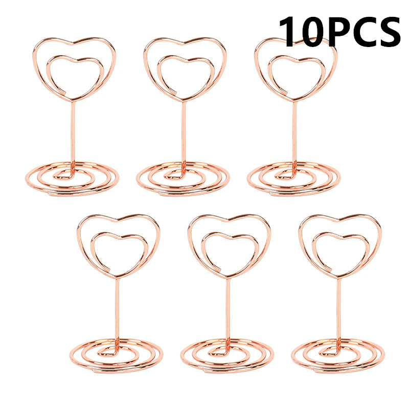 Metal Place Card Holders Photo Clip Stands Wedding Table Number Name Sign Stand for Wedding Birthday Party Home Decoration 10pc: Silver