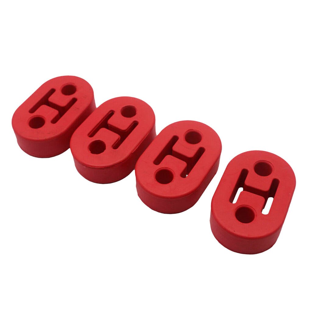 4pcs 12mm 2 Holes Performance Exhaust Hanger Single Red Heavy Duty