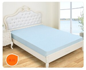 Bamboo fiber TPU bed protection pad toppers Waterproof Mattress Protector Cover hypoallergenic mattress: Blue / 180x200cm