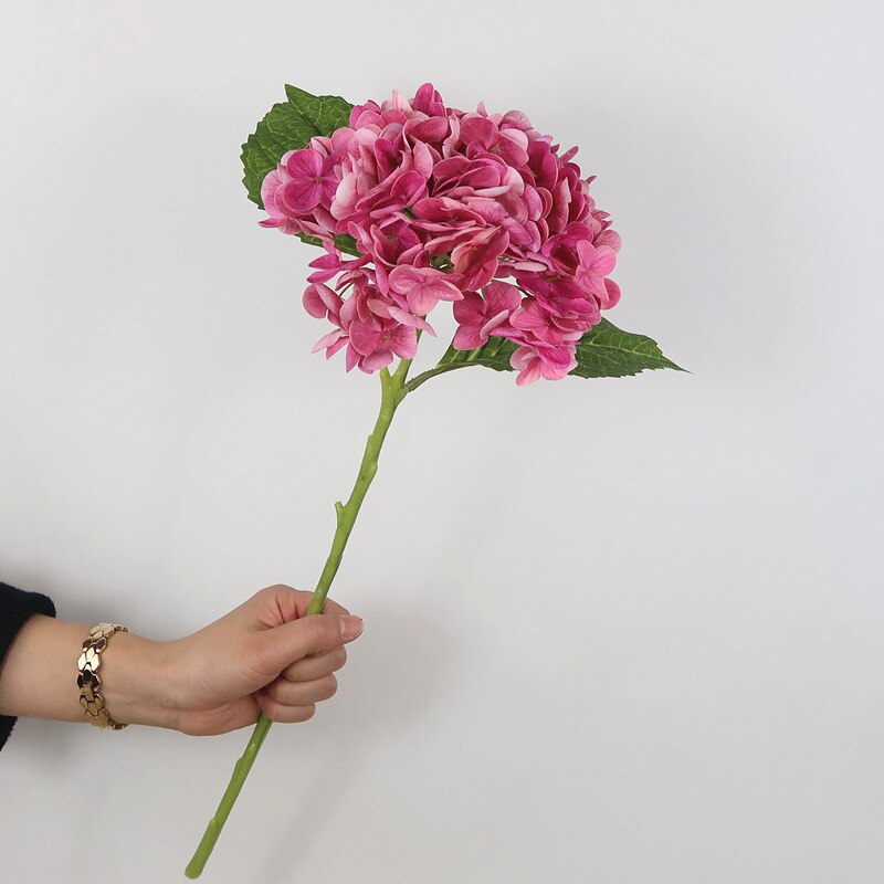 Fugtgivende imitationsblomster hortensia håndfornemmelse kunstig blomst stue blomst tekøje borddekoration flor
