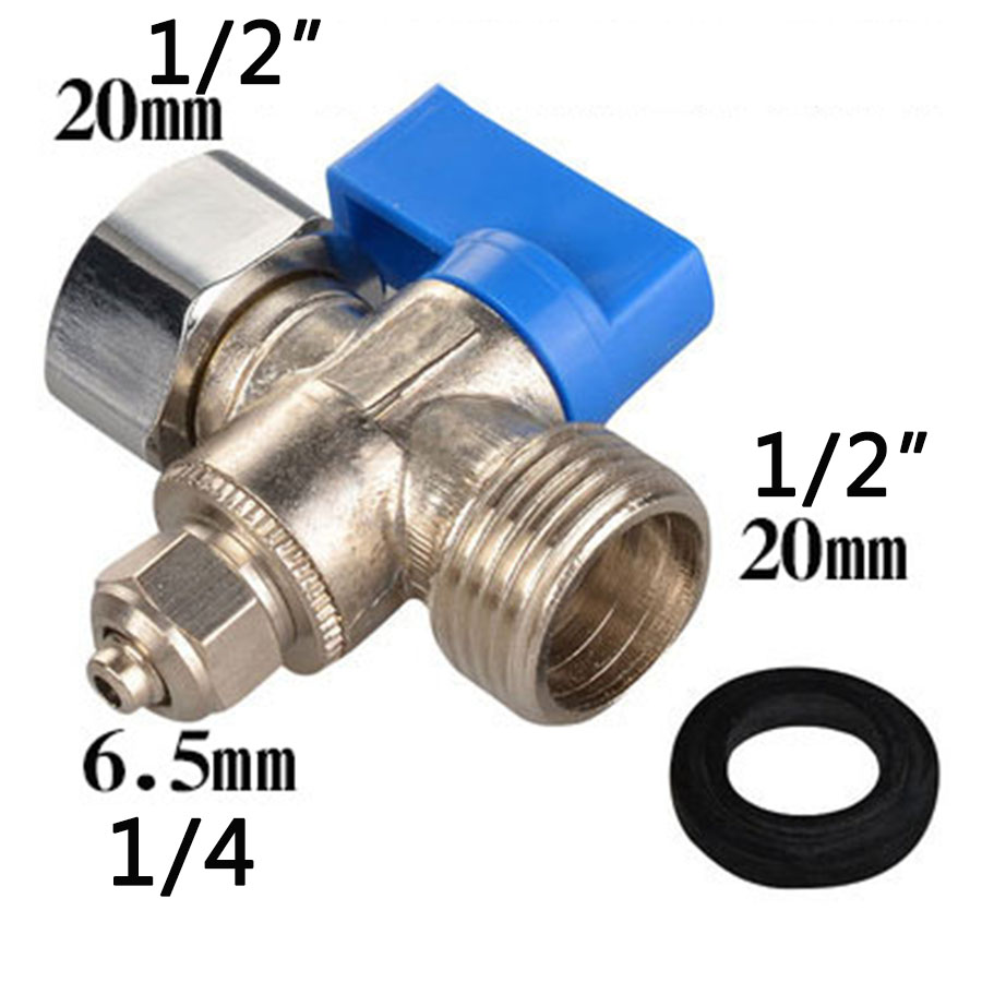 1/4'' 1/2'' Male 1/4 3/8 Tube Water Adapter RO Feed Ball Valve Faucet Water Filter Reverse Osmosis System for Water Purifier Tap: Beige