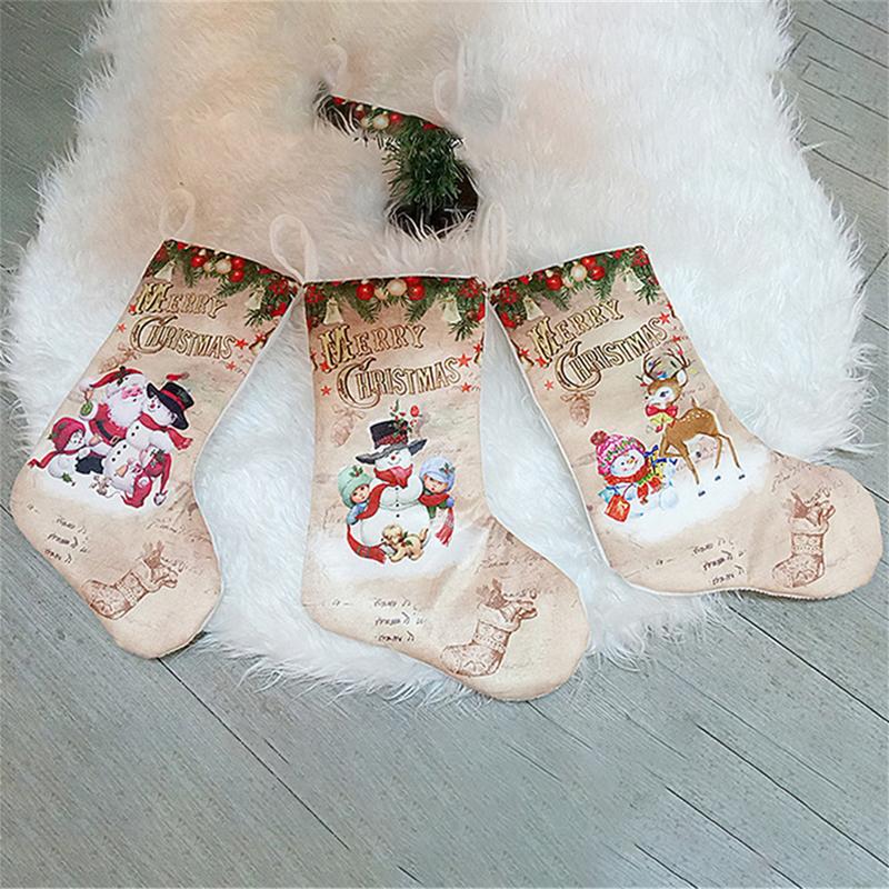 Colgante con calcetines de Navidad, adorno de tela, colgante de botas pequeñas, estampado de patrón de Navidad para , suministros de decoración del hogar, bolsa de