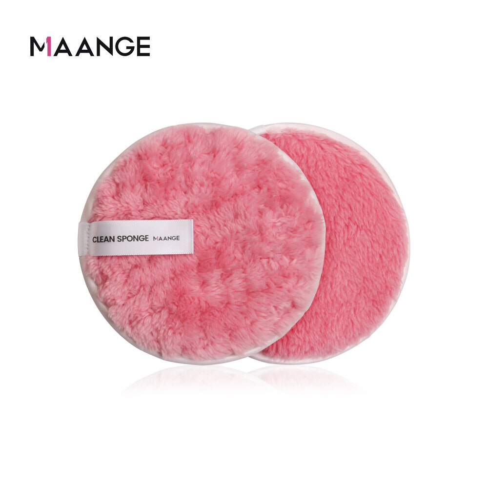 11.8*11.8cm Soft Microfiber Makeup Removal Pad Reusable Cleansing Sponge Puff Double-sided Cleaner Face Washing Colorful: pink