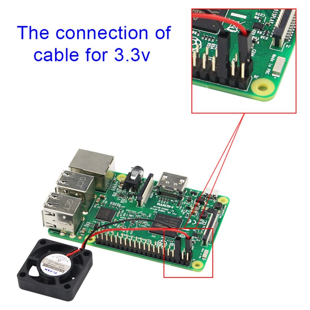 Verstelbare 5V 3.3V Voor Raspberry Pi Cpu Fan Verstelbare Voor Raspberry Pi 4 B / 3B + / 3B / 2B / B + Cpu Koelventilator Bside