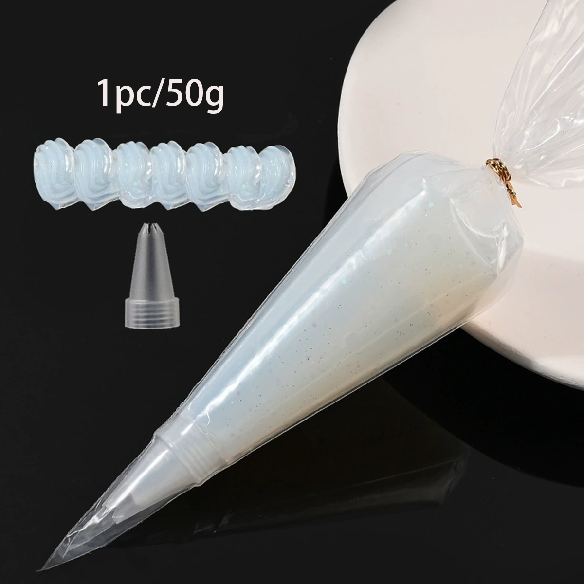 Colle gelée transparente 50g pour l'artisanat de bricolage | Colle crème simulée | Décoration de coque de téléphone, de fête, fournitures artistiques (Non-Toxi: WHITE