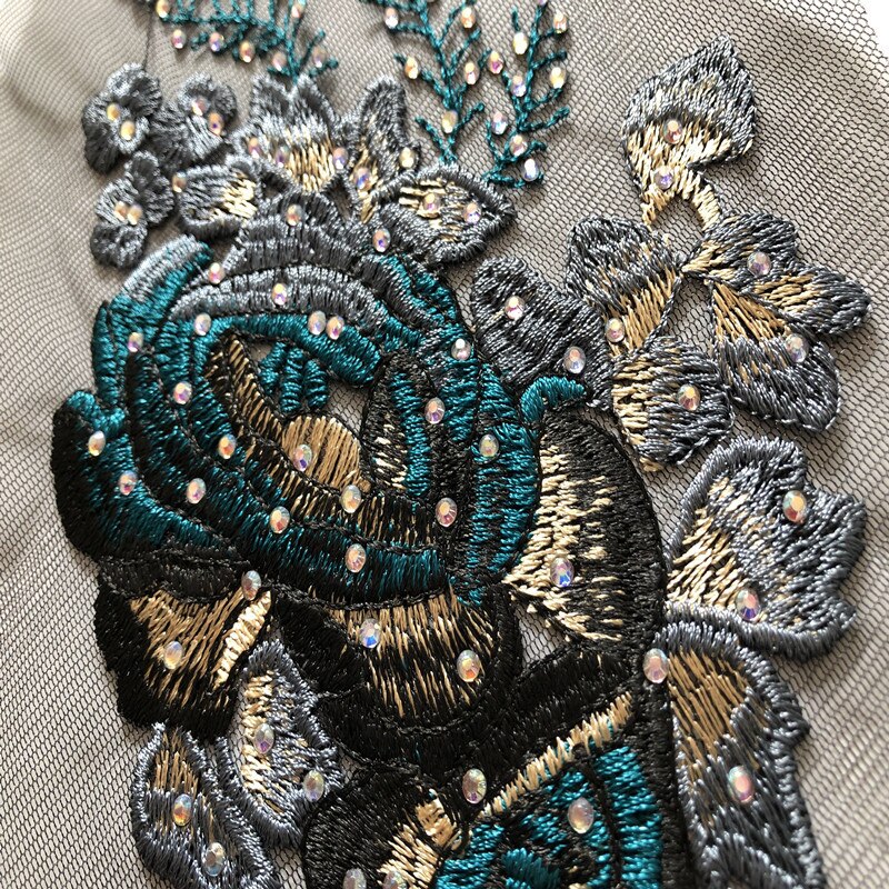 estilo de , un par de pegatinas de tela bordadas, Parche de perforación , accesorios de decoración de ropa de baile