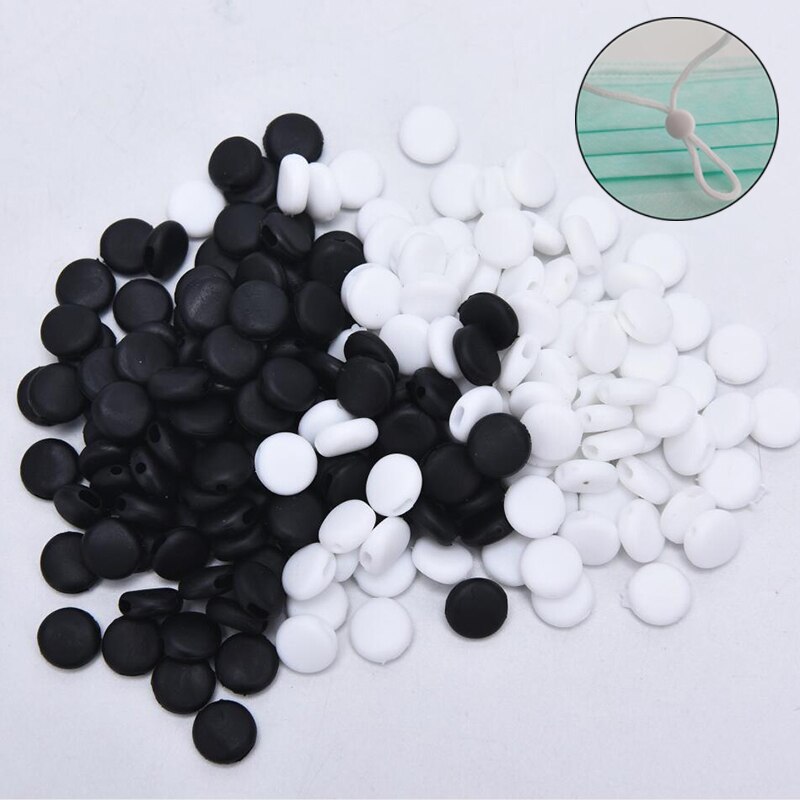 15Mm 100 Stuks Platte Aanpassing Gesp Kralen Silicagel Bottons Voor Masker Elastische Koord Stopper Touw Slot Diy Band cord End