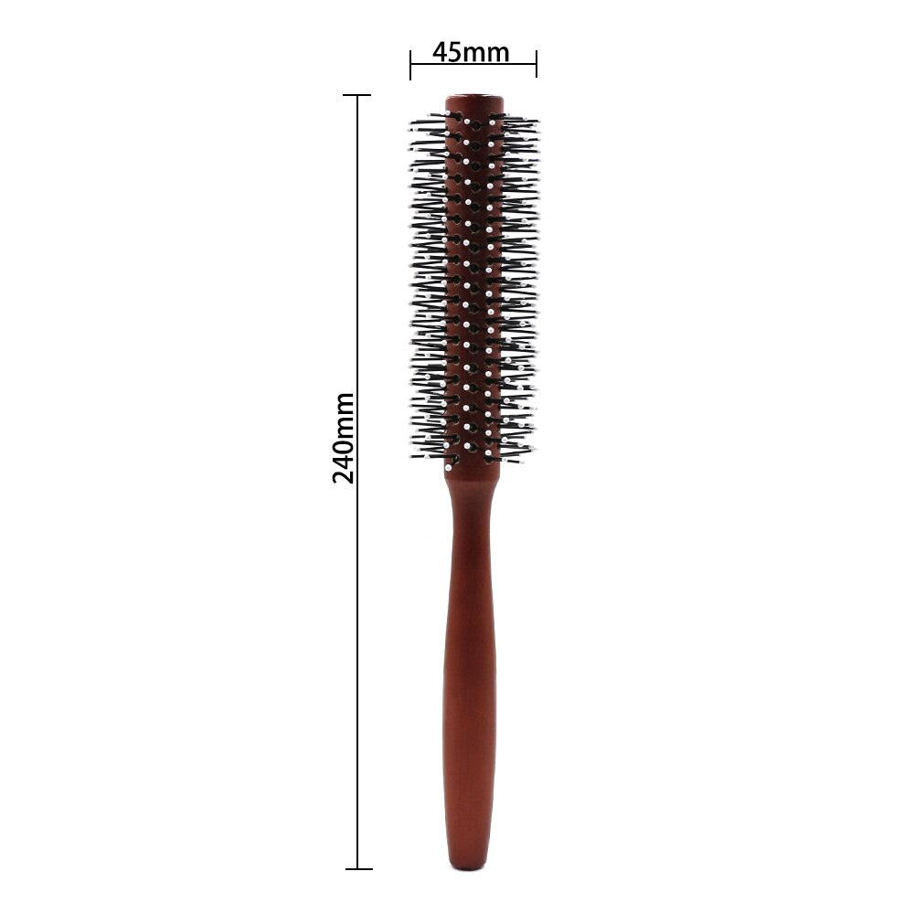 Mythus – peigne rond en bois pour cheveux bouclés, avec pointe sphérique, brosse antistatique pour coiffure naturelle, outil de coiffeur