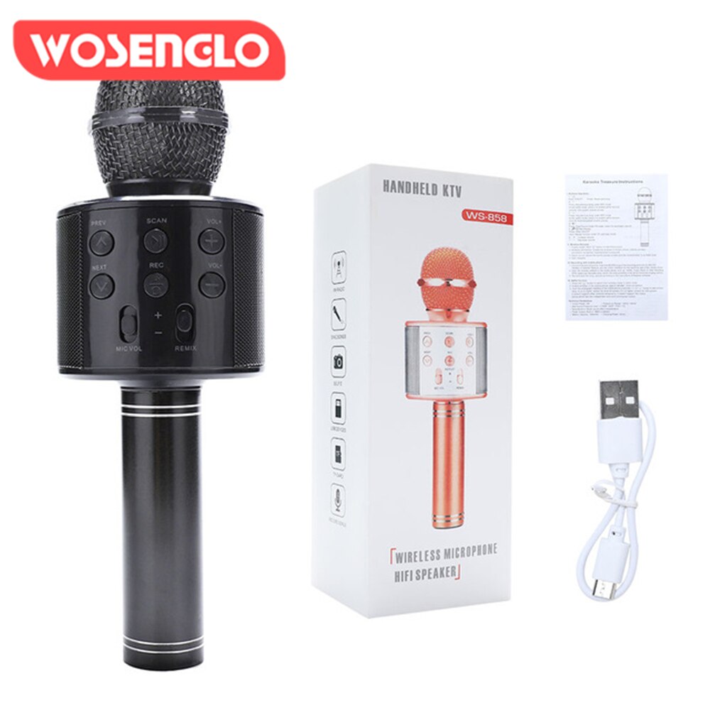 WS858 Bluetooth Handheld Karaoke Speaker Player Machine for Kids Adults Home KTV Party for Android/Iphone/Ipad/Pc Girl Boy: G