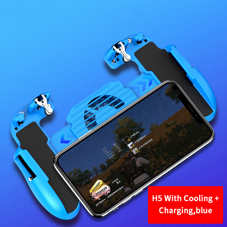 PUBG Handy-Spiel Controller für iPhone Android Telefon Gamepad Trigger Ziel Taste L1R1 Shooter Joystick Für Spiel Pad Accesorios: H5 Model 3 Blue