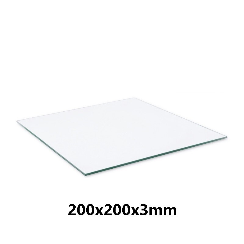 MEGA-cama para impresora 3D, vidrio templado de borosilicato, plano, transparente, cuadrado, redondo, 214, 220mm, para Kossel Delta Creality Ender3: Square 200x200mm