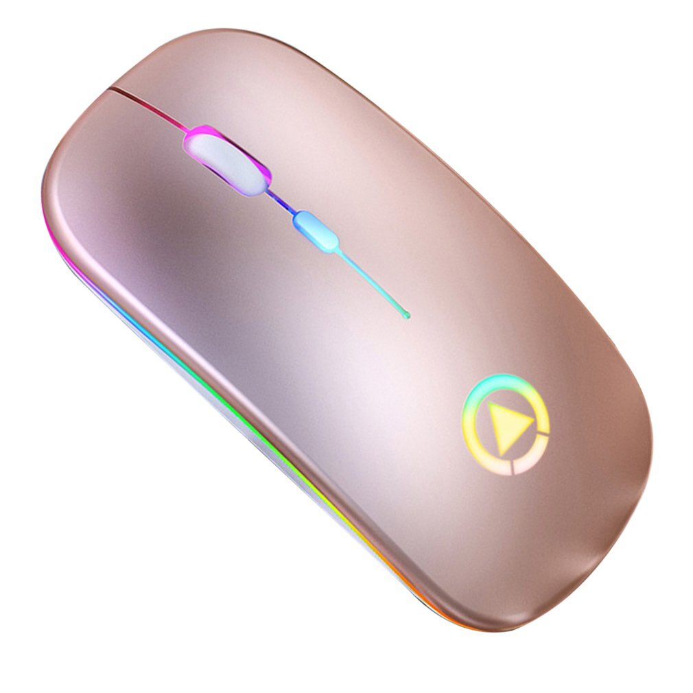 A2 Wireless Mouse Silent Mute Rechargeable Office Wireless Mouse Ultra-thin Silent Lightt Optical Mouse with Usb Receiver: Rose gold