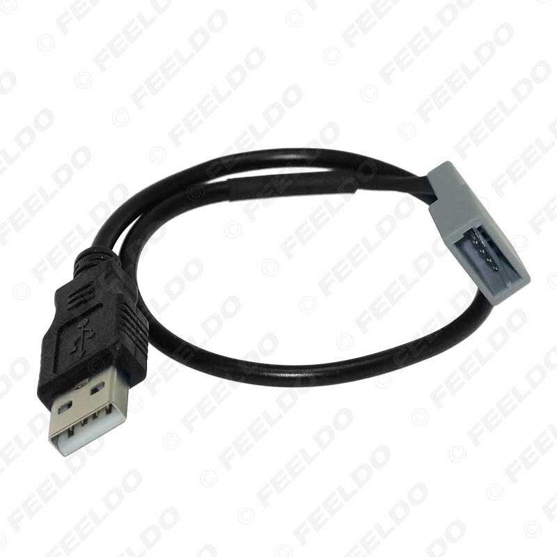 FEELDO Car Audio Radio 2.0 USB to 4Pin Socket Cable for Kia KX5 Sorento Sonata Extension Connector Adapter
