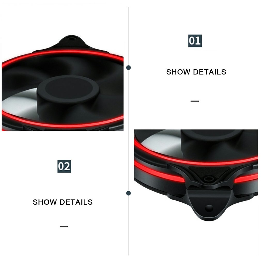 Computer PC Desktop Fan Cooler Three-Aperture Chassis 12cm Silent Fan 12V Power Supply Cooling Fan PC Accessories