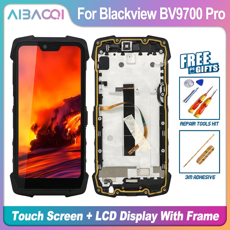 Original 5.84 Inch Touch Screen+2280x1080 LCD Display+Frame Assembly Replacement For Blackview BV9700 Pro Android 9.0