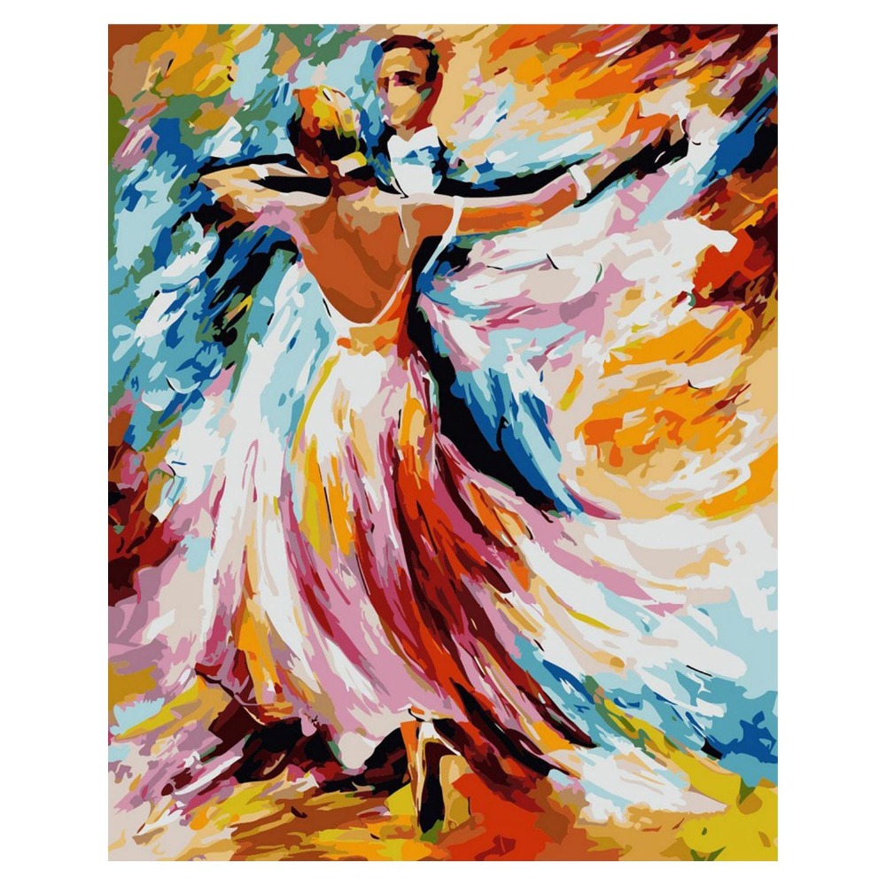 Diy oliemaleri, maling efter nummer kit-tango 16 x 20 tommer (rammeløs) mænd og kvinder dobbeltdans