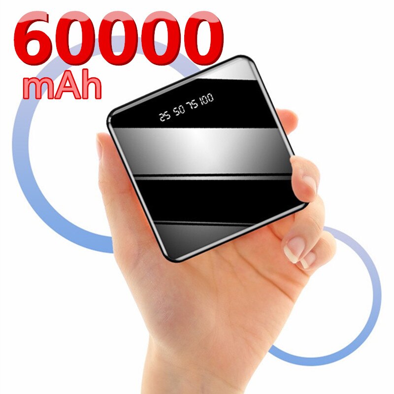 Mini banco de energía de 60000mAh para teléfono, Cargador rápido USB, paquete de batería externa para Samsung, Xiaomi, Iphone