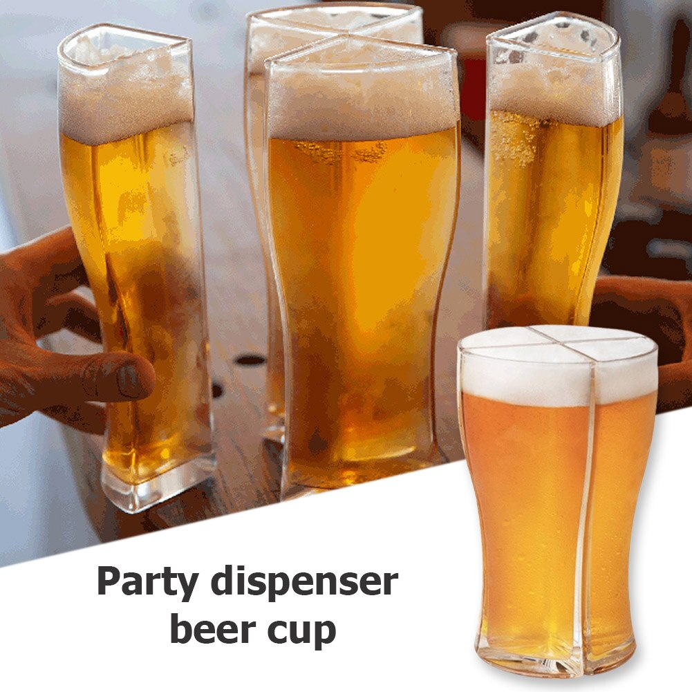 Tasse à Bière En Plastique, Modèle Créatif, Tasses Avec Poignées, Double Mezzanine Drôle Fausse Tasse à Bière Pour Intérieur/extérieur – 450 Ml