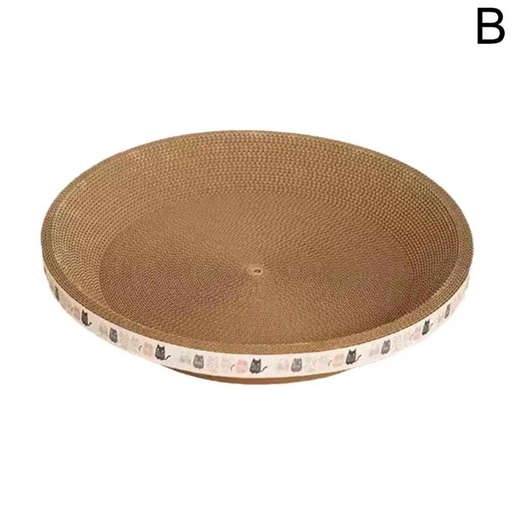 Cat Scratcher Cardboard Round Oval Cat Scratch Pad Bowl Nest for Indoor Cats Grinding Claw Round Cat Scratching Board: black
