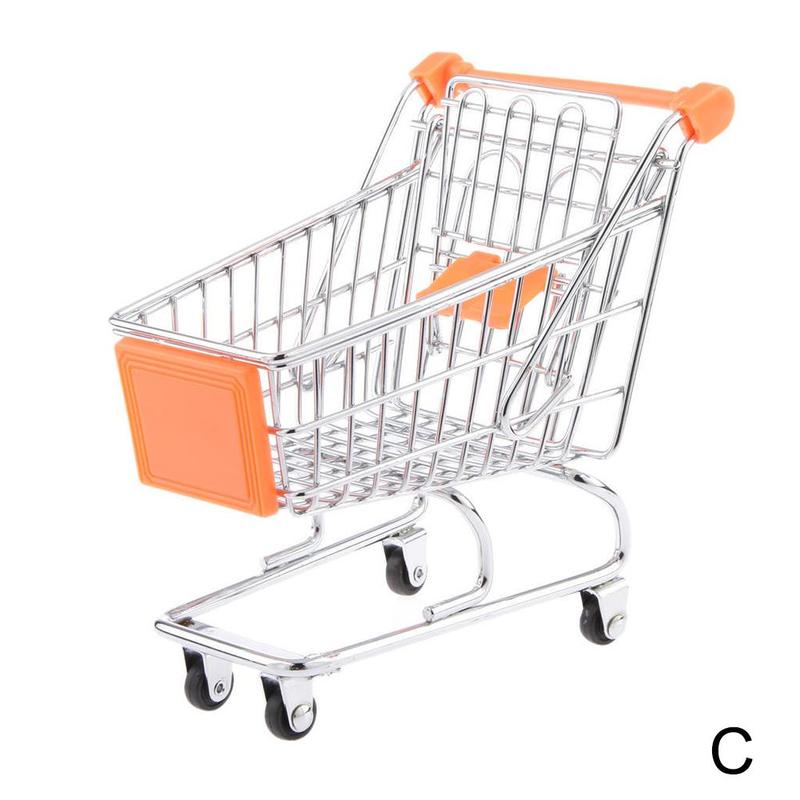 Leuke Mini Winkelwagen Supermarkt Handcart Opslag Kinderen Speelgoed Kantoor Home Decor Prachtig Speelgoed Voor Kinderen