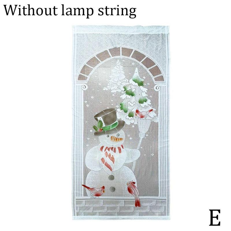 Rideaux de noël Santa Clause impression renne imprimé rideau pour chambre salon enfants maison hôtel rideau décoratif: E