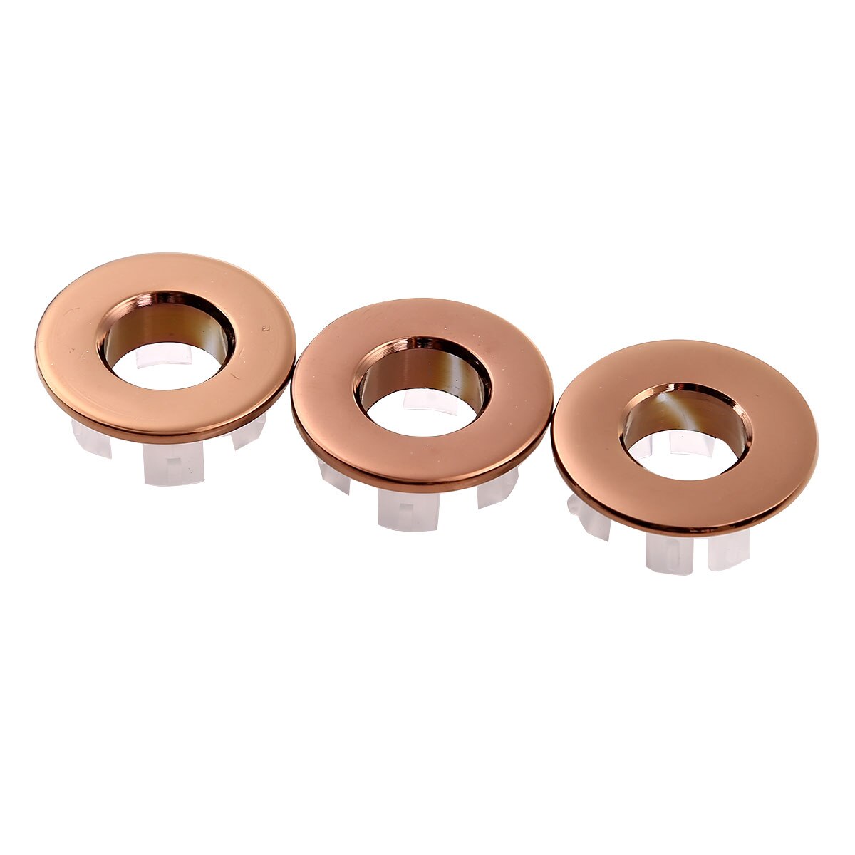 Solid Brass Sink Overflow Hole Covers Kitchen Bathroom Basin Trim Round Hole Caps Insert Spares Washbasin Overflow Fitting: Rose Gold