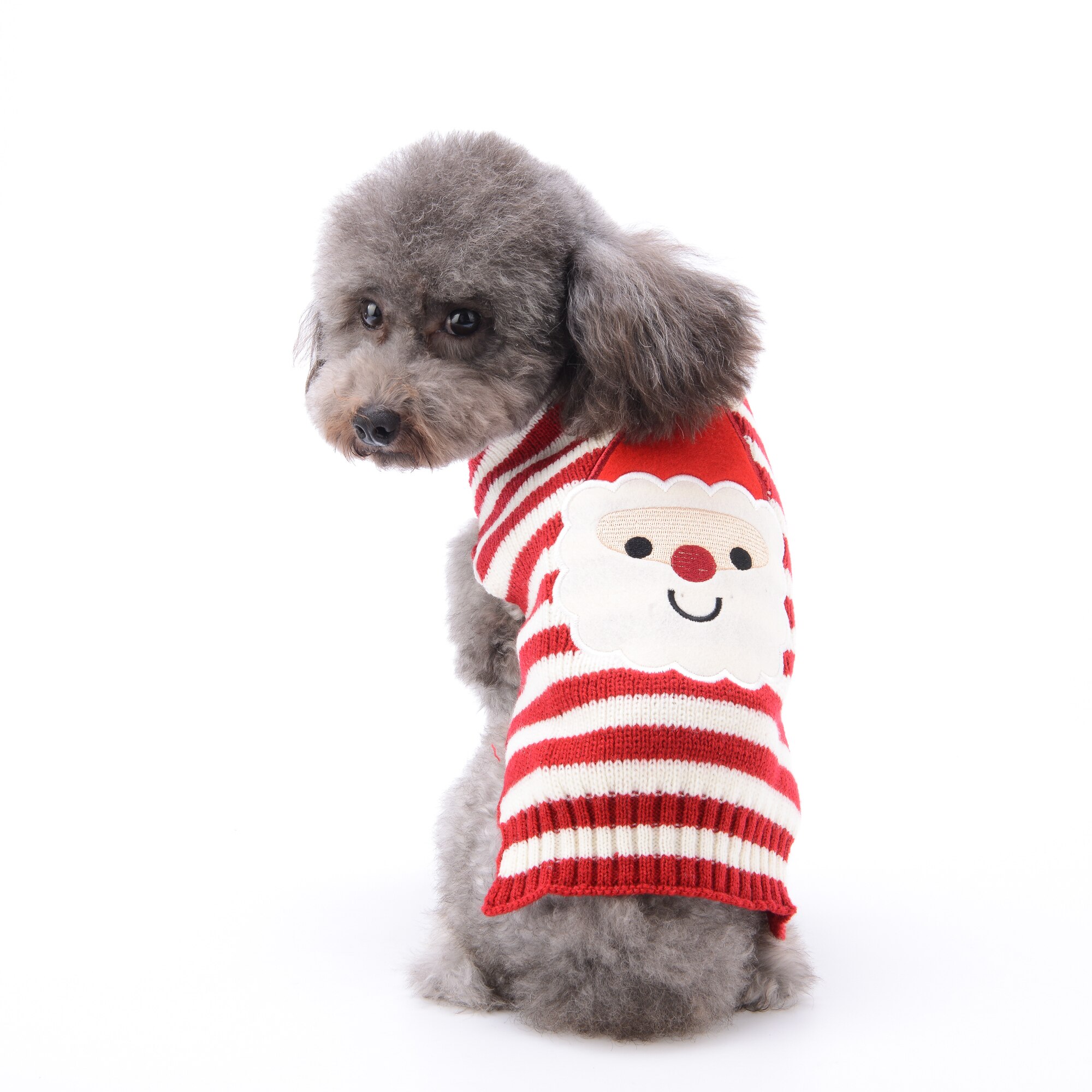 Suéter patrón de Santa Claus de Navidad para perro salchicha, ropa de invierno para perros pequeños, suéter para perro Chihuahua