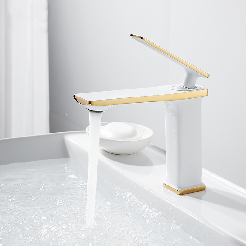 Waterval Basin Kraan Cold Mixer Basin Sink Tap Messing Zwart Wit Goud Badkamer Mixer Crane Home Hardware Kraan