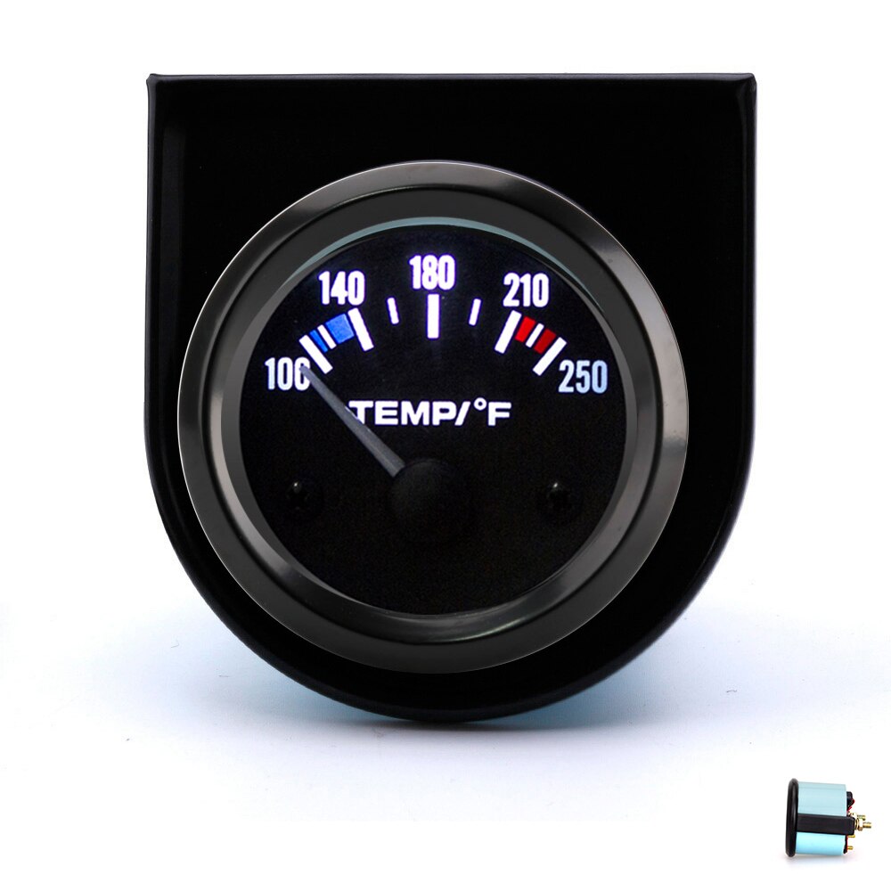 2 " 52mm bil vandtemperaturmåler 40 ~ 120 celsius  / 100 ~ 250 fahrenheit temperaturmåler 12v autoinstrument med vandtemp sensor: Default Title