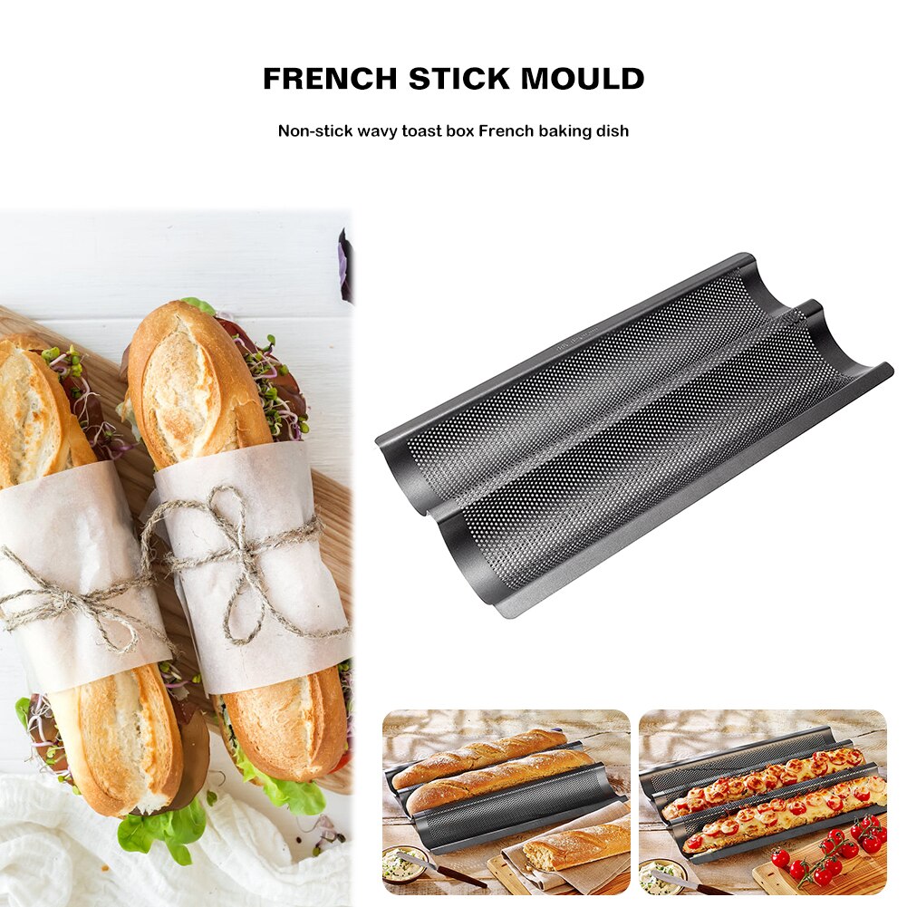French Bread Mold for Baking Bread Wave Baking Tray Practical Cake Pan Baguette Mold 3 Grooves Waves Kitchen Bread Baking Tool