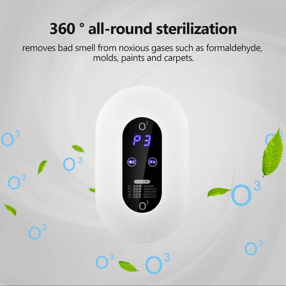 Portable Ozone-Generator Sterilizer Air purifier Air Monitor Purification Fruit Vegetables Water Food Ozonator Ionizator