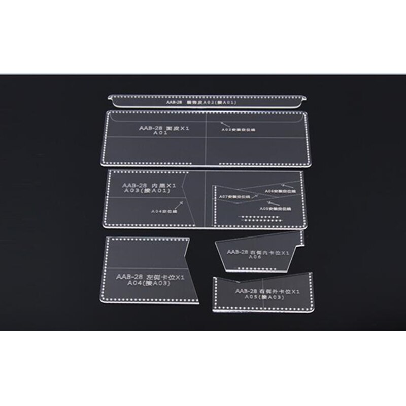 1 Set Leather Template Home Handwork Leathercraft Sewing Pattern Tools Accessory Men/women Wallet Pattern 9.5*11.5*2CM