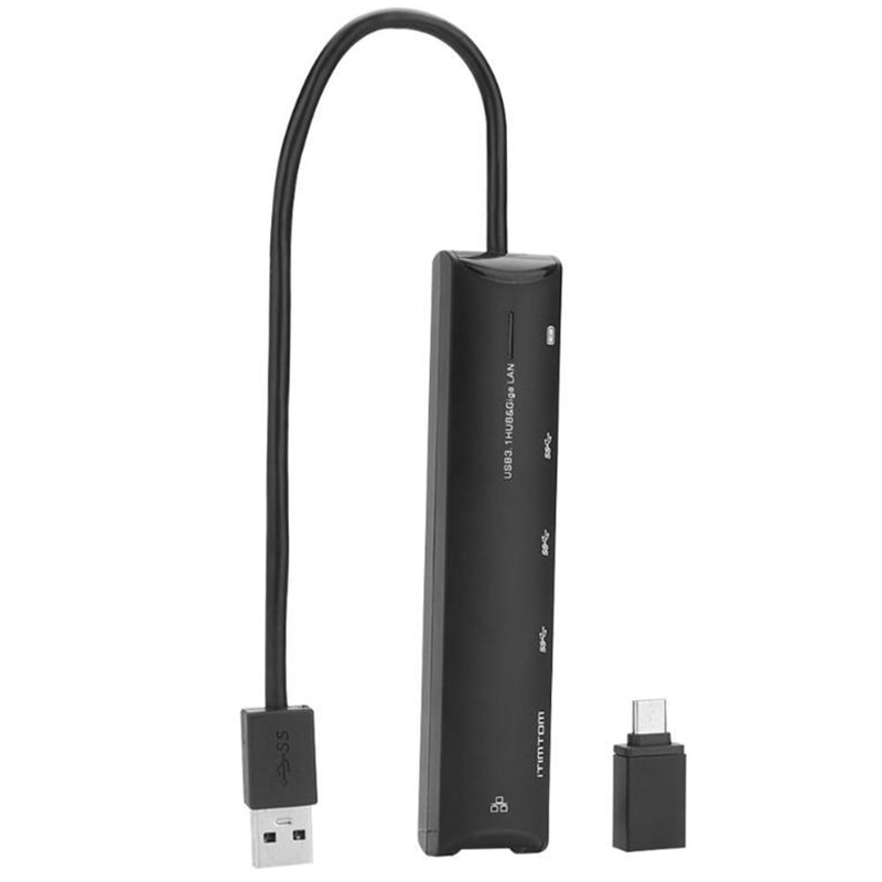 Adaptador conector usb 3.0 hub, 5 em 1, multi-porta, adaptador rj45 hdmi, estação de carga para laptop macbo-ok pc