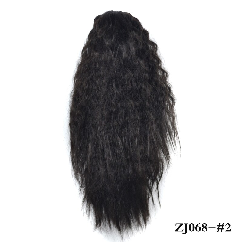 jeedou Short Curly Hair Ponytail Extensions Claw Ponytails Synthetic Natural Black Red Frosted Color Hairpieces: 068-2