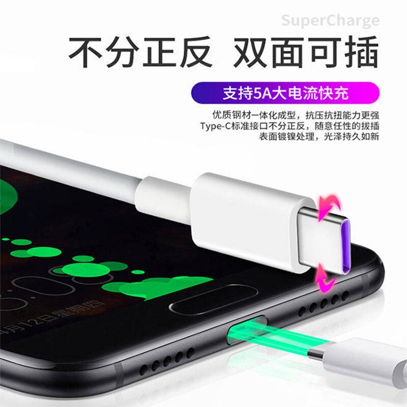 5a 2m usb typ c kabel snabbladdare usb c kabel för huawei  p30 p 20 p 10 p 9 honor  v10 v 9 android xiaomi snabbladdningskabel