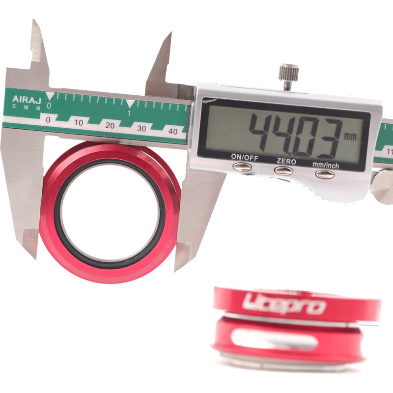 Litepro Folding Bike Headset, Aluminum Alloy Solid 44mm Internal Sealed Bicycle Bearing Headset Accessory Ultra-ligh Headsets