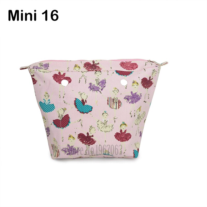 Classic Mini Zipper Pocket for Big Mini Obag Waterproof Floral Canvas Inner Pocket Inner Lining Insert for O bag: mini 16