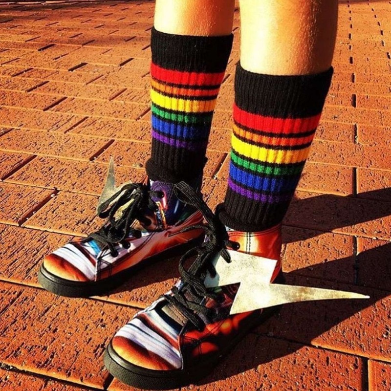 Kids Boys Girls Rainbow Striped Sock Children Soft Knee High Socks Cotton Student Football Sports Socks