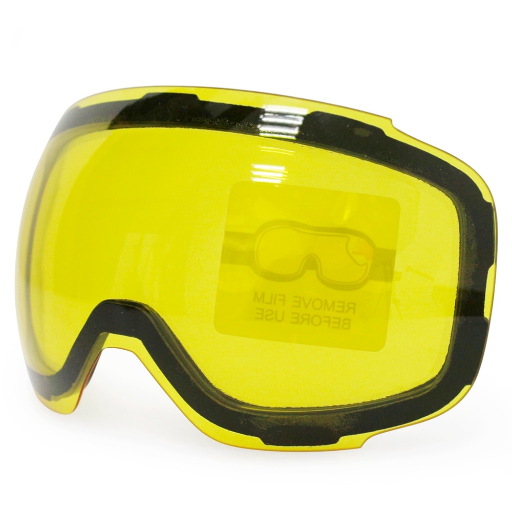Copozz Originele GOG-2181 Lens Geel Opgeluisterd Magnetische Lens Voor Ski Goggles Anti-Fog UV400 Sferische Ski Bril Night Skiën lens