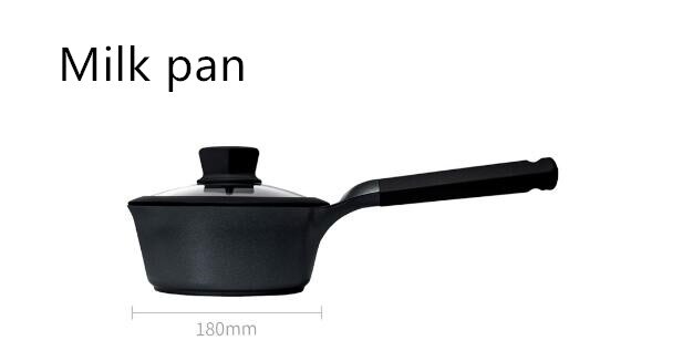 Xiaomi Huohou NonStick Super Platinum Frying Pan Wok Stockpot Milk Pan Durable Easy to Clean High Temperature Reminder Kitchen: Milk pan